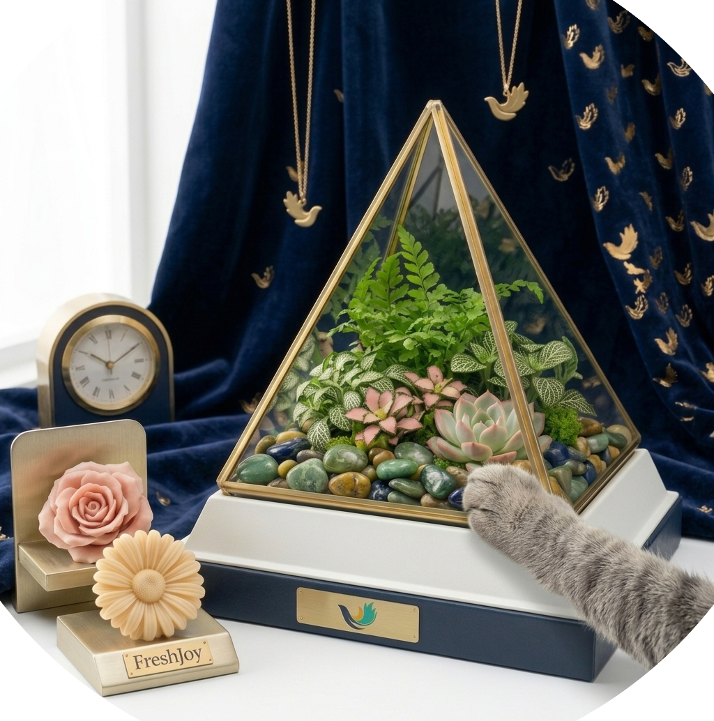 Prism pyramid shaped terrarium